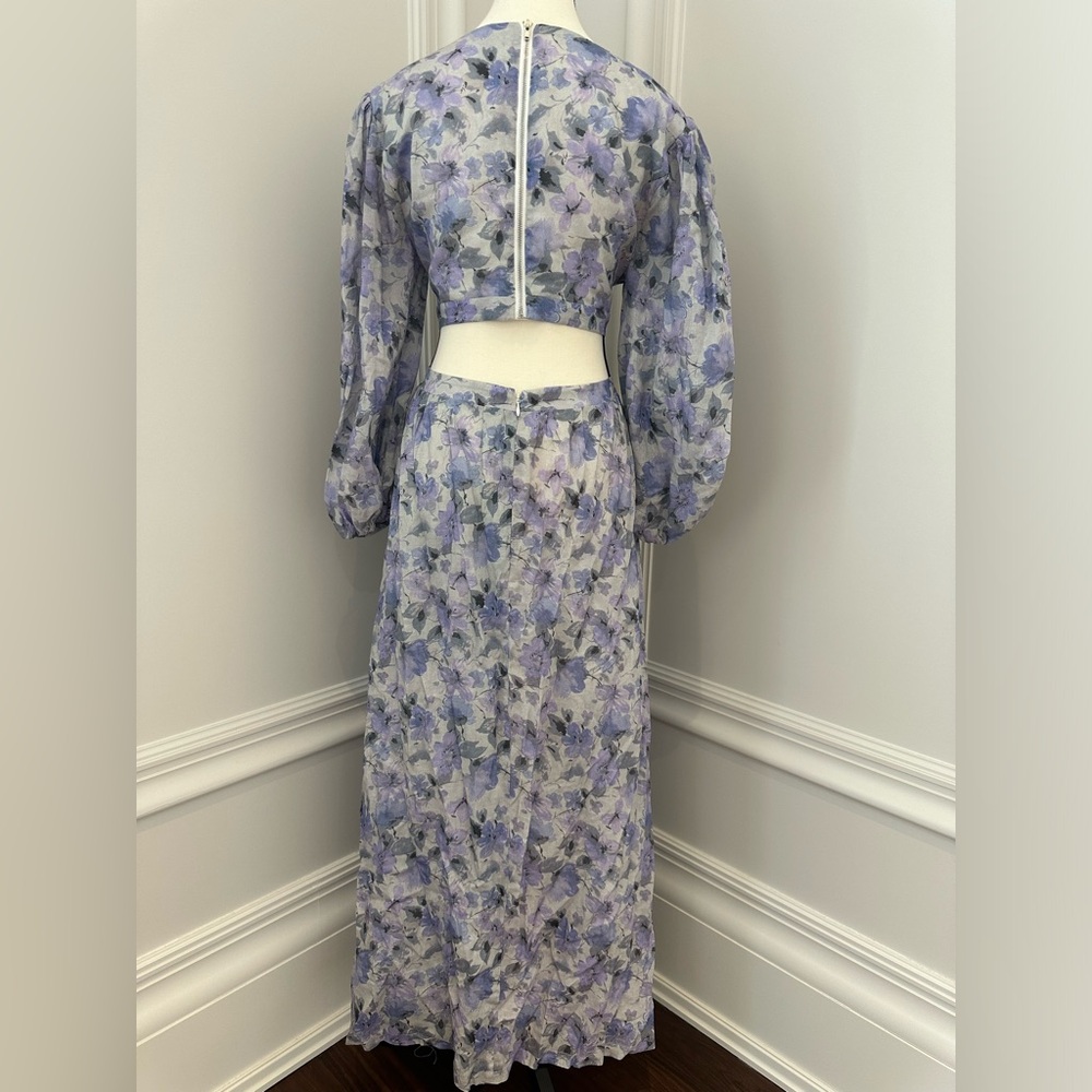 Bardot NWOT Romantic Puff Sleeve Cut Out Floral Maxi Summer Resort Dress (XL) - Picture 7 of 12